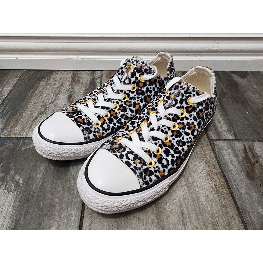 Converse Chuck Taylor All Faux Fur Leopard Print Womens 8 Men's 6